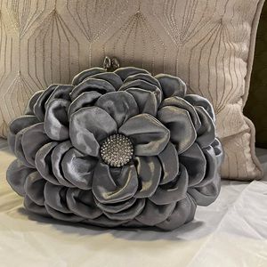Free with Any Purchase-Silver Y2K Flower Clutch